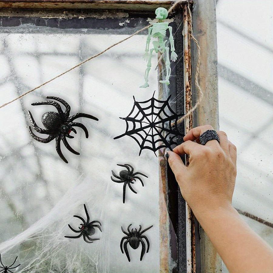 48pcs Realistic Plastic Spider Toys Halloween Prank Props Small Size Funny Halloween Decorations JXB