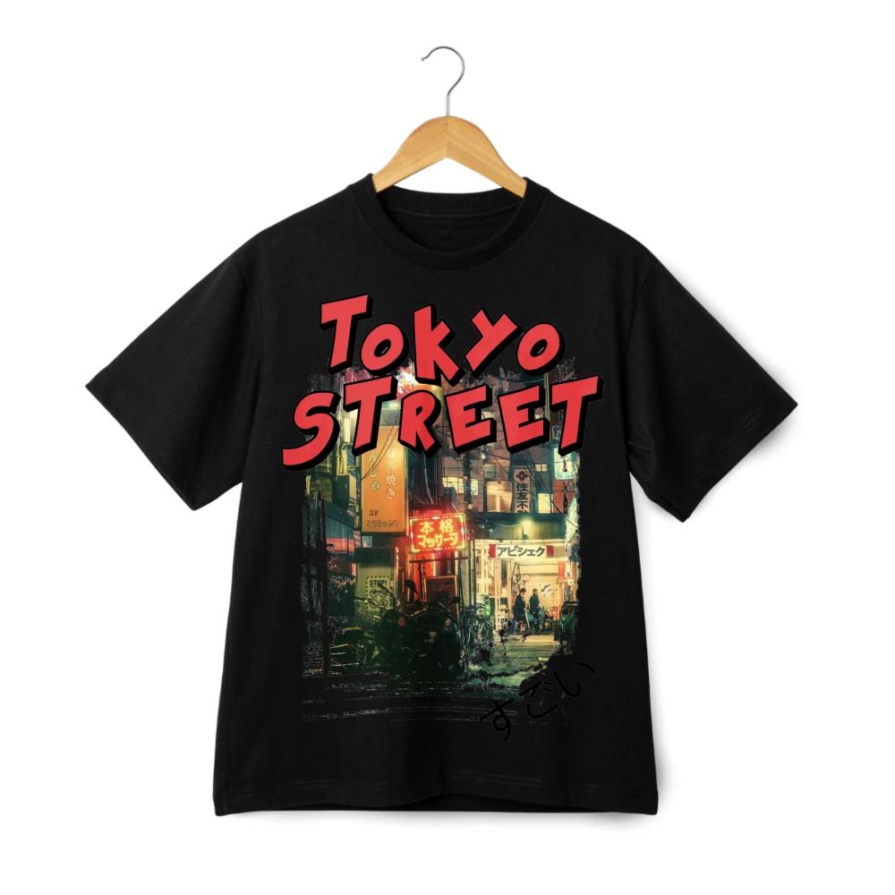 Tokyo Street Graphic T-Shirt Japanese City Night Urban Style Streetwear Tee 3XL