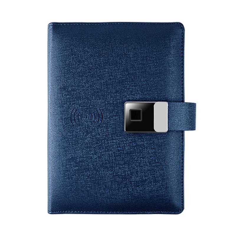 Masterben Smart AI Notebook with Fingerprint Lock Smart Pen Handwriting AI Drawing Notepad Organizer with Leather Cover (Blue,A5,&80sheets) синий