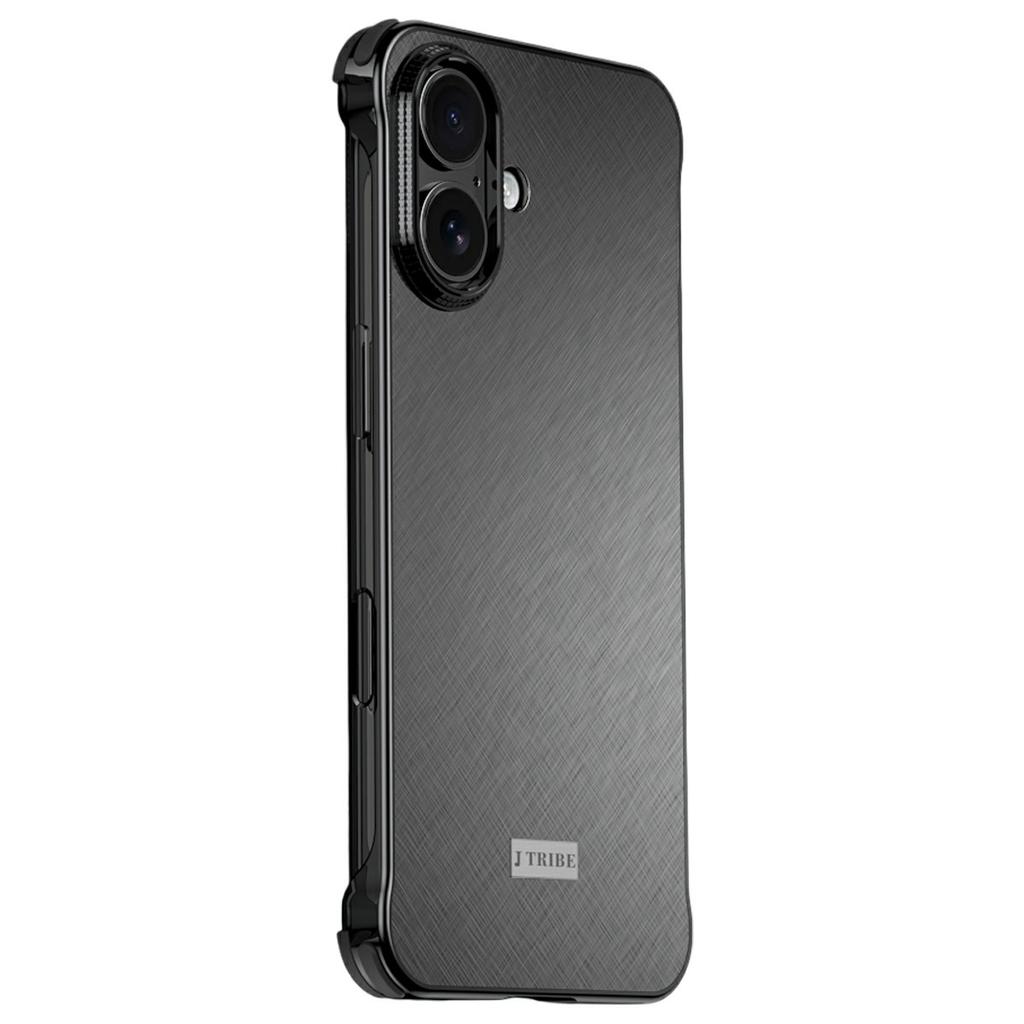 For iPhone 16 Case PC+Silicone+Alloy Matte Phone Cover