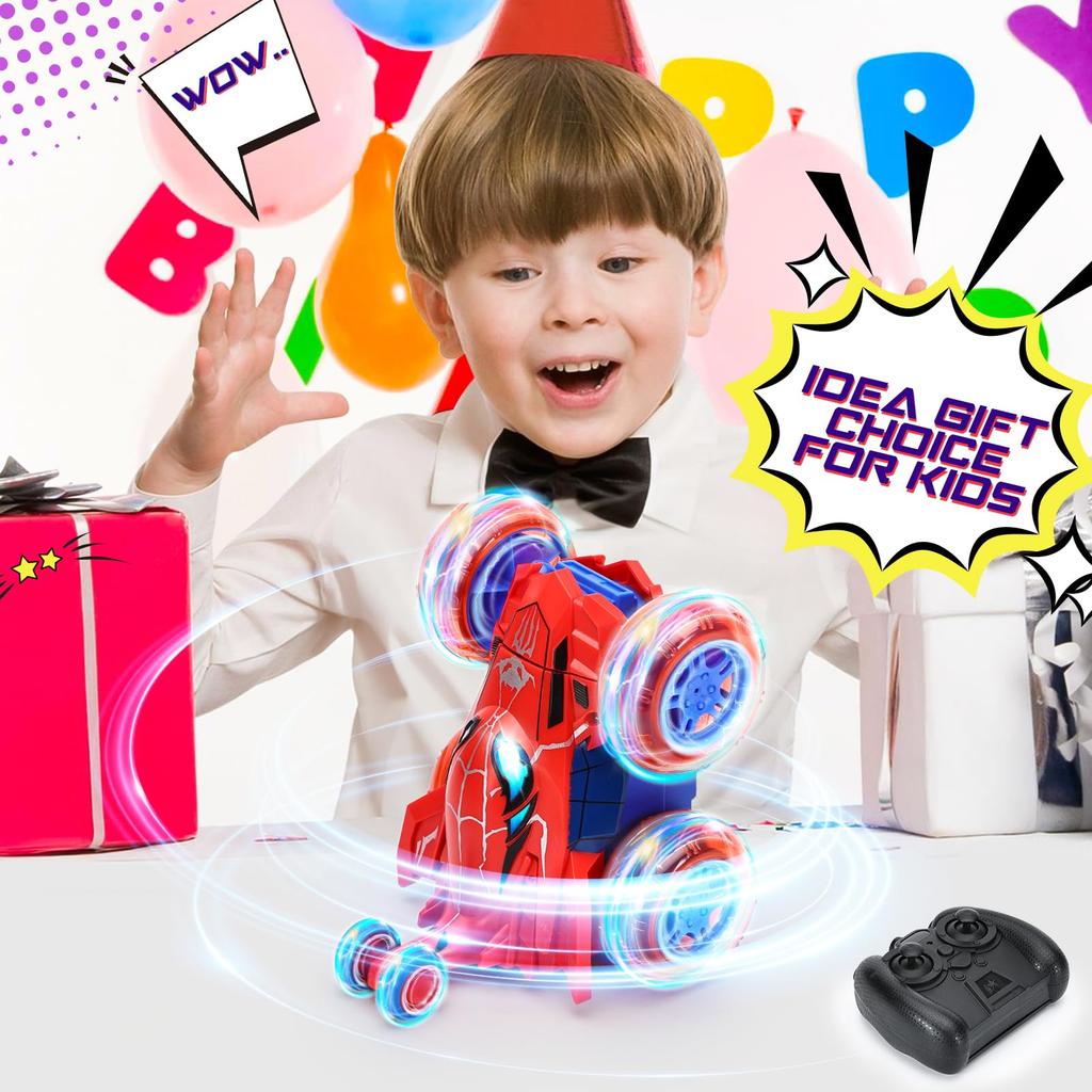 Red RC Car Spider Theme - Tumbling Action, 2.4GHz, Fun Toy