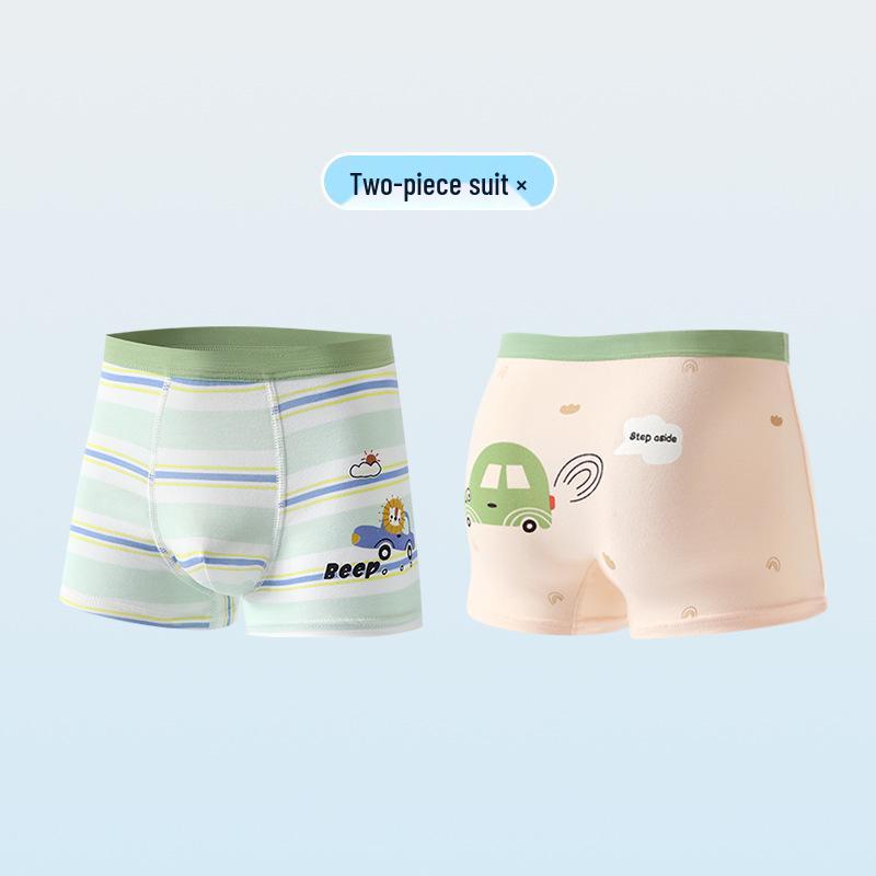 Set of 26 New Boys' Cotton Boxer Briefs - Antibacterial, Skin-Friendly, Breathable Four-Corner Shorts