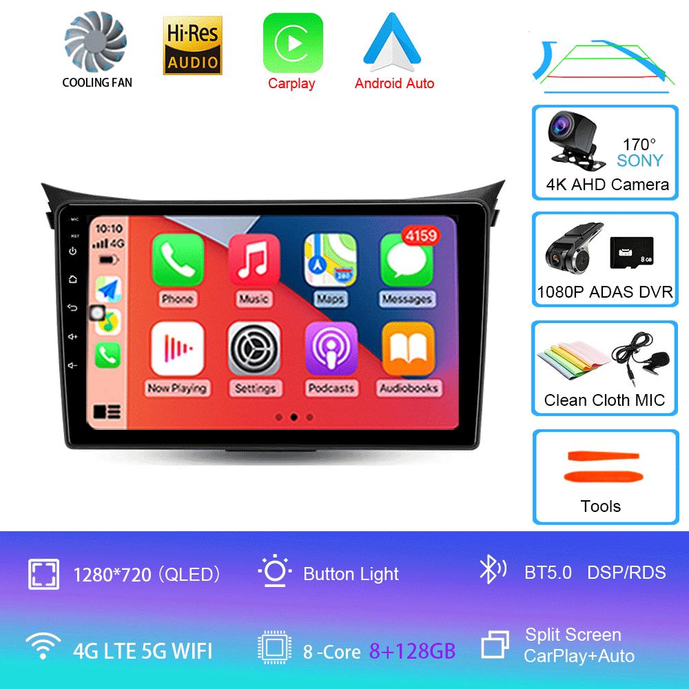 Car Radio Android 14 Multimedia Player for Hyundai I30 Elantra 2012 2013 2014 2015 2016 Carplay Auto GPS Navigation Stereo