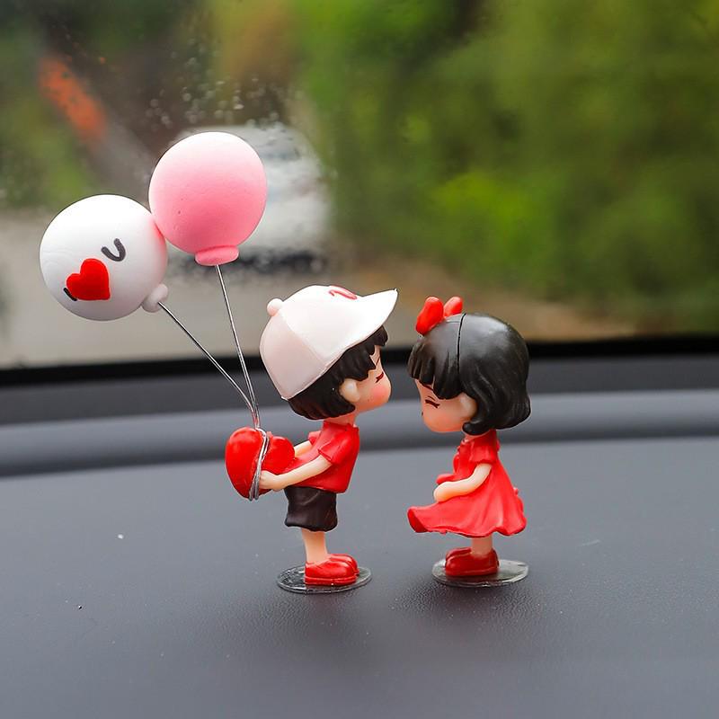 Adorable Car Couple Ornaments - Cute Interior Center Console Decor & DIY Desktop Accessories