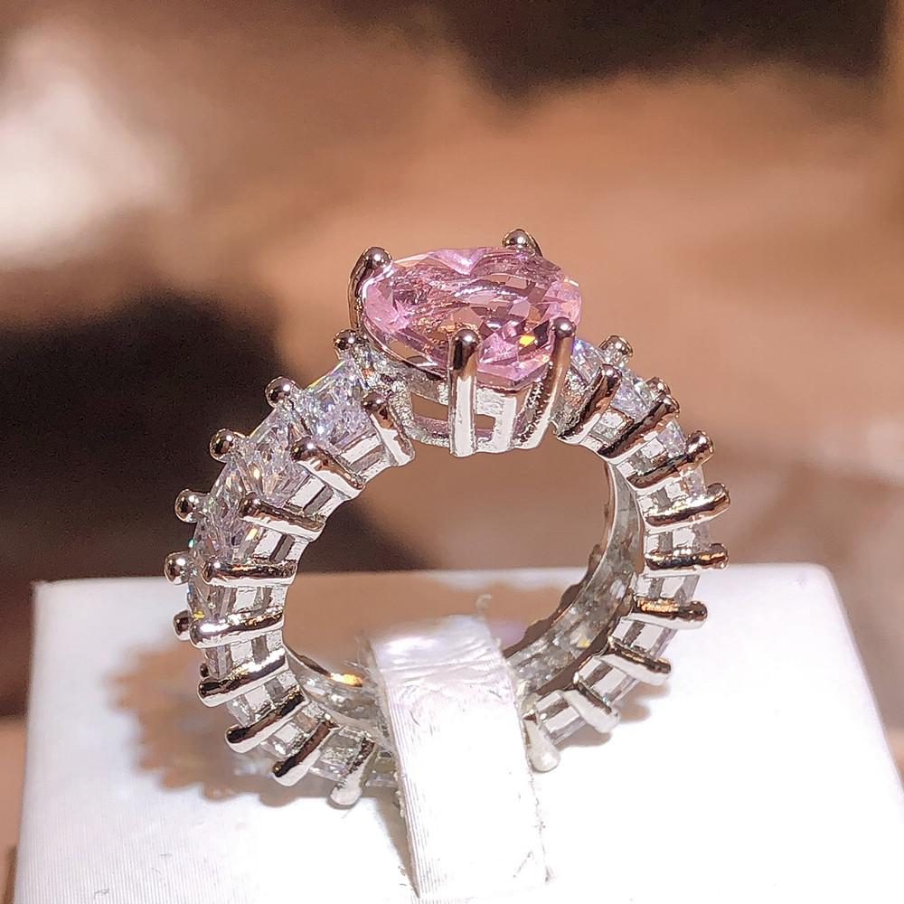 

Мода Аквамарин Топаз Морган Розовый Пара Кольцо для Женщин Серебряный Бриллиант Кристалл Юбилей Подарок Ювелирные Изделия Свадебное Кольцо Партии Ювелирные Изделия 9 розовый