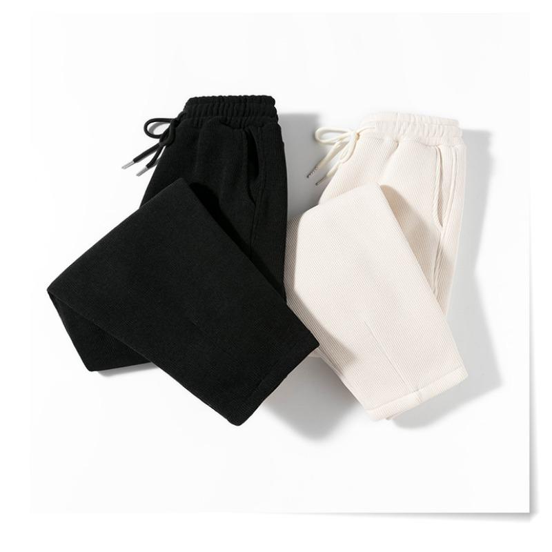 Fashion Women Casual Thicken Harem Pants Autumn Winter Plush Velvet Capris Solid Fleece Chenille Pants Women High Waist Straight Ladies Trousers 2356