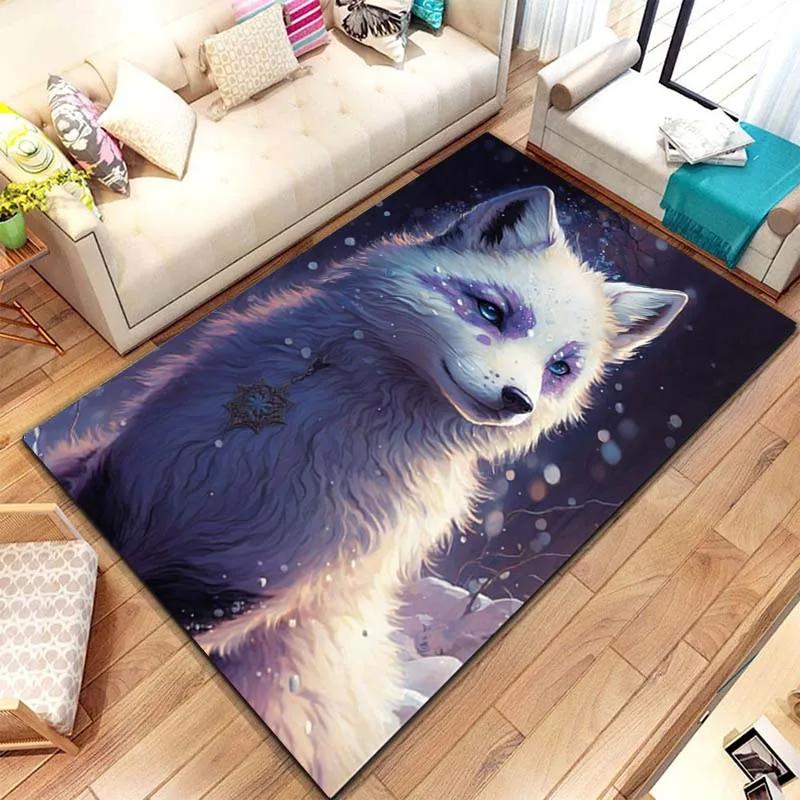 Wildfuchs Muster Druck Große Teppiche Teppich für Zuhause Wohnzimmer Schlafzimmer Sofa Fußmatte Dekoration Rutschfester Boden Pay Mat
