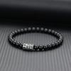 Vintage Black Onyx Stone Strand Bracelet For Men Viking Sanskrit Brazalete Leisure Accessories Erkek Bileklik Pulseria Hombre