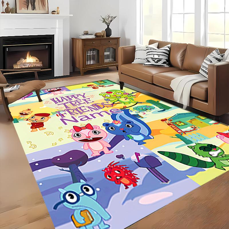 Custom personalization Happy Tree Friends Area Rug - Perfect For Kitchen, Bathroom,Laundry Room Decor Large Size Available,Gift All Seasons