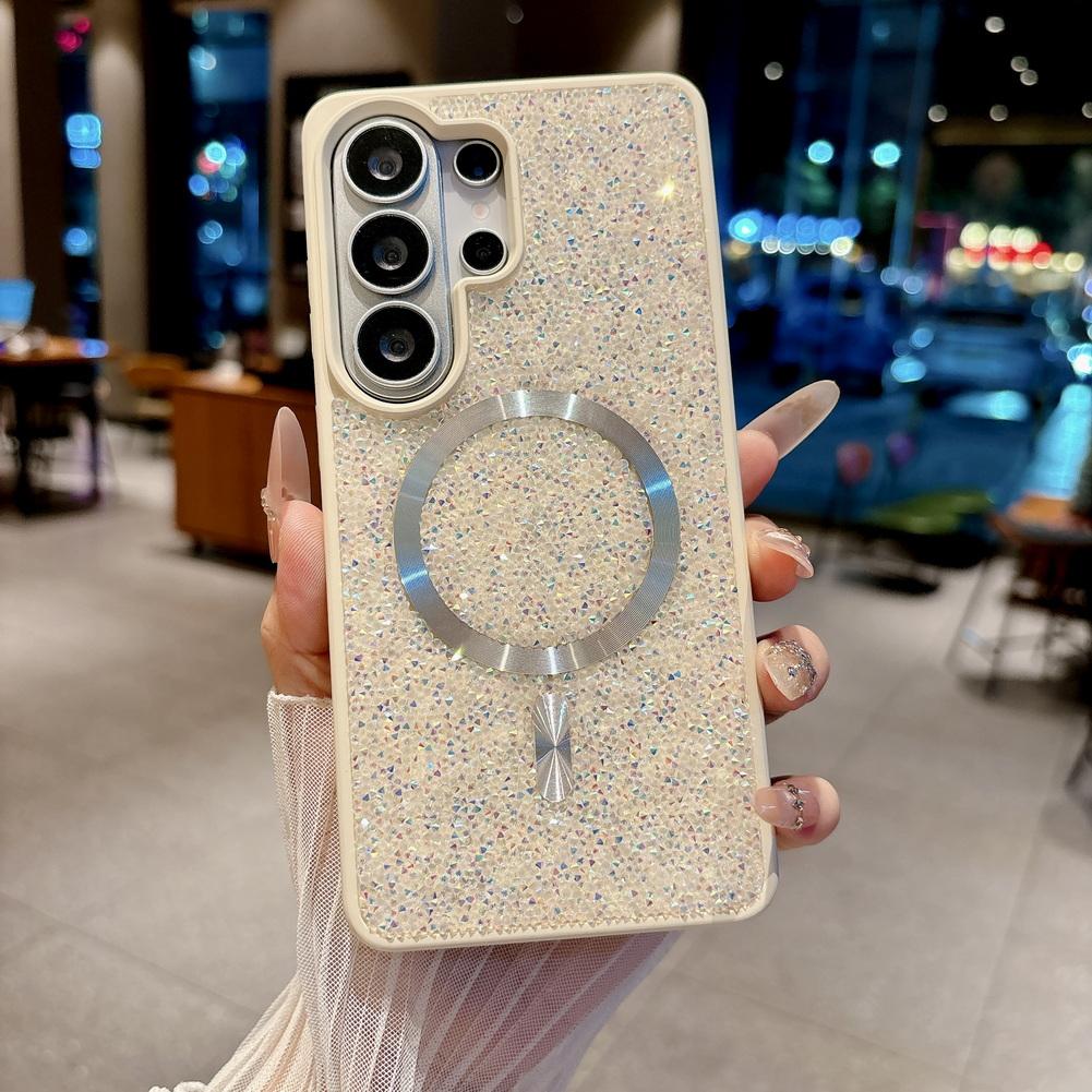 Back with Rhinestones With MagSafe Magnetic Case For Samsung S26 Ultra S26 Plus Galaxy S26 + Glitter Camera Protect Cover