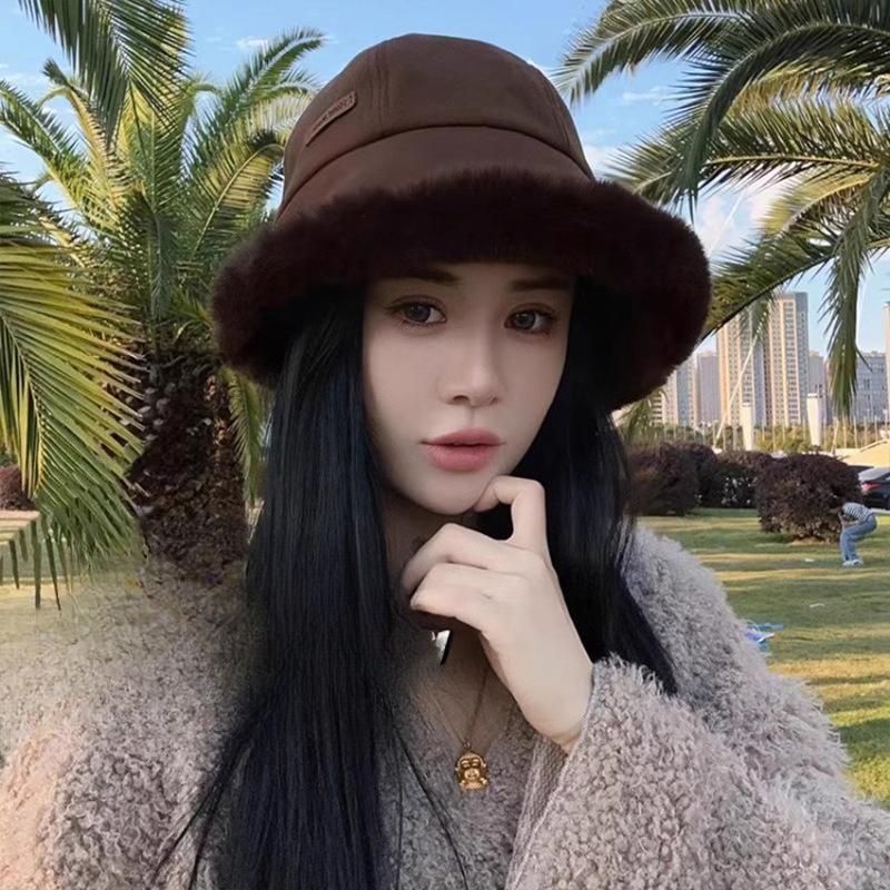 New Winter Korean Version Can Be Hung with Masks with Large Head Circumference Showing Small Thickened Thermal Basin Hat