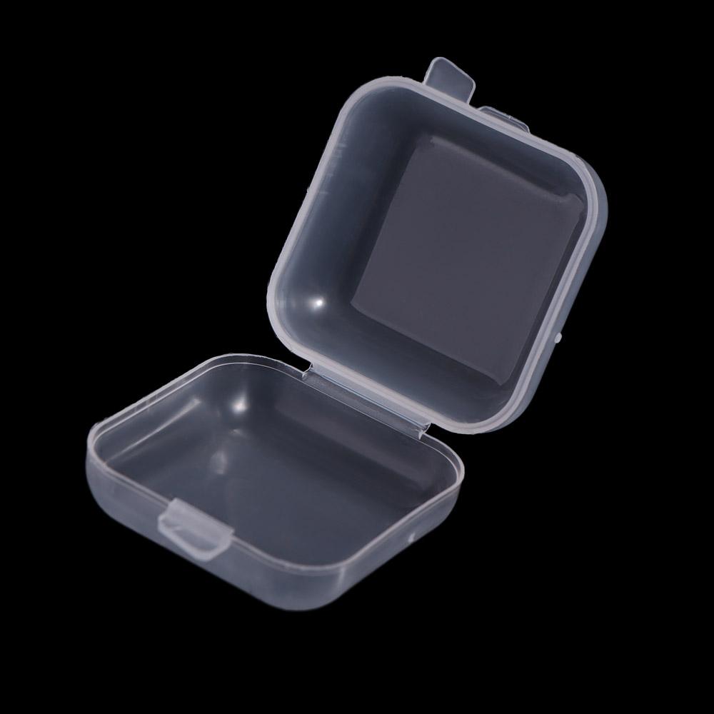 100 Pcs Transparent Mini Storage Box Finishing Square Plastic Case Jewelry Storage Case  Girls Women