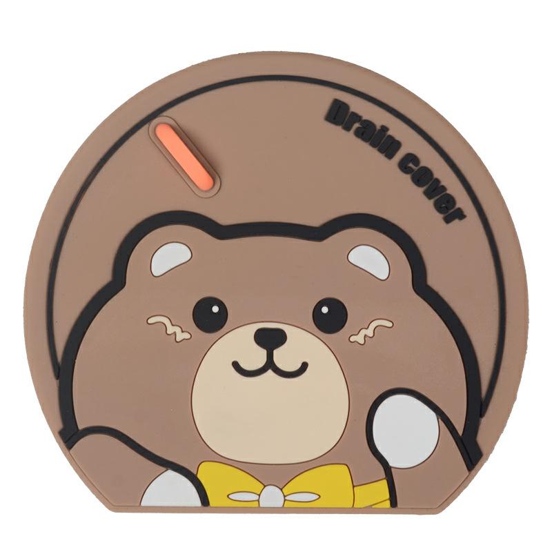 Little Bear Anti-odor Silicone Floor Drain Cover for Bathroom, Anti-reverse Odor Device for Sewer, Floor Drain Pad