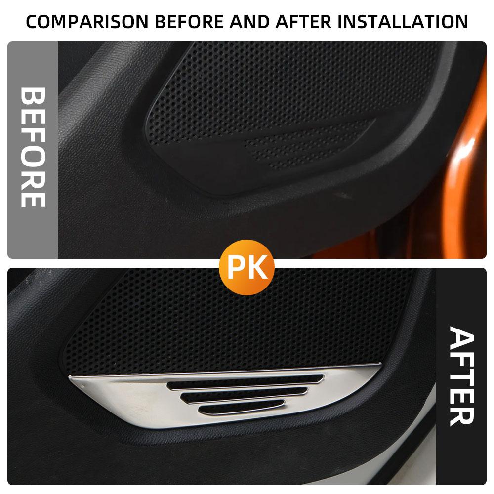 For Peugeot 2008 2019-2023 E2008 2020-2022 Door Audio Speaker Trim 4Pcs Stereo Radio Loudspeaker Decoration Cover 4Pcs Sticker
