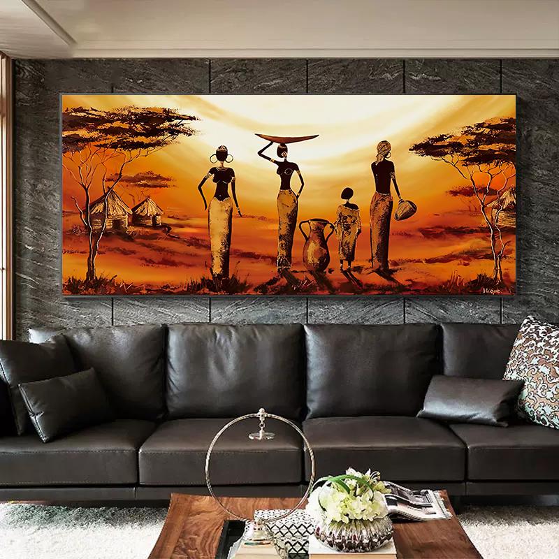 Affiche femme africaine robe africaine toile fille africaine abstraite peinture femme art mural photo africaine impression déco art africain décoration d'intérieur cadeau - France
