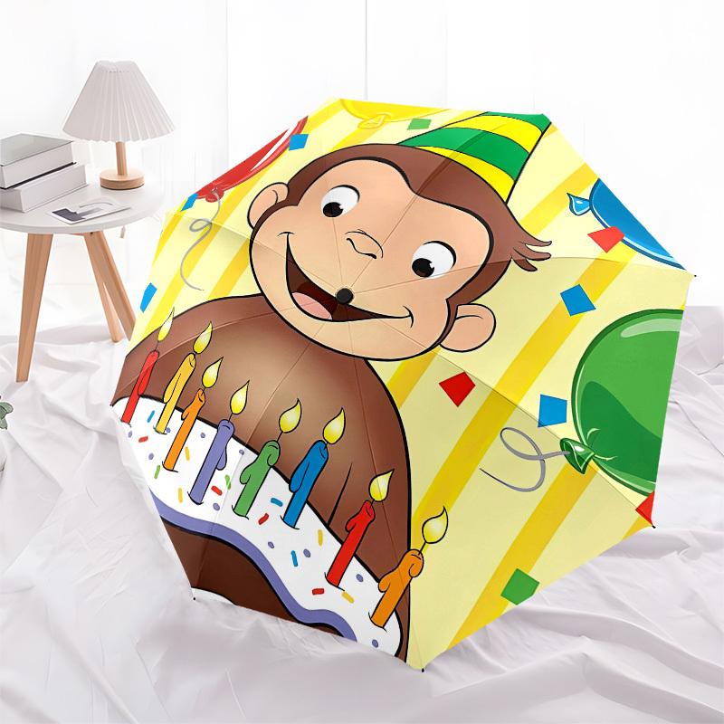 Birthday, Monkey Automatic Opening and Closing, 8 rib Structure Portable Umbrella, Suitable for Men and Women in All Seasons  Perfect Gift f