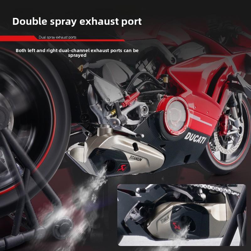 Diecast Spray 1/7 Ducati Superleggera V4 Super Motorcycle Model Collection Miniature Voiture Ornament Boyfriend Gift Toy Vehicle