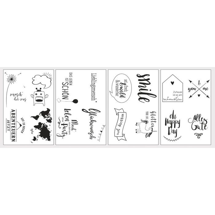 Pap.De transfert av. Modèles"Statements", 5xA4 Papier de transfert+modèles,