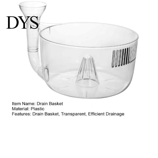 Kitchen Counter Organizer Clear Self Rinsing Berry Washing Bowl, Side Drain Spout And Spiral Convex Modern Fruit Storage Cleaning Container,