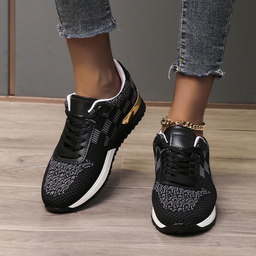 Women's Sports Shoes Thick Sole Single Shoes Round Head Casual Mesh Shoes