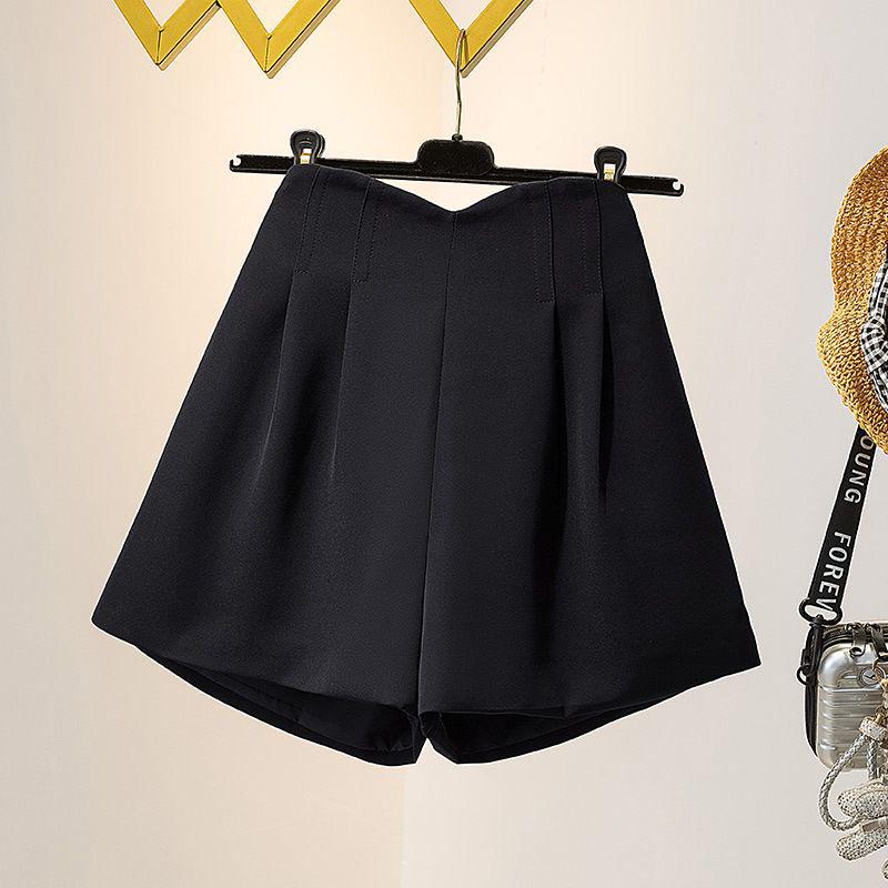

Spring/Summer 2026 High-Waisted A-Line Wide-Leg Bloomers for Plus-Size Women S: 80-95 lbs чёрный