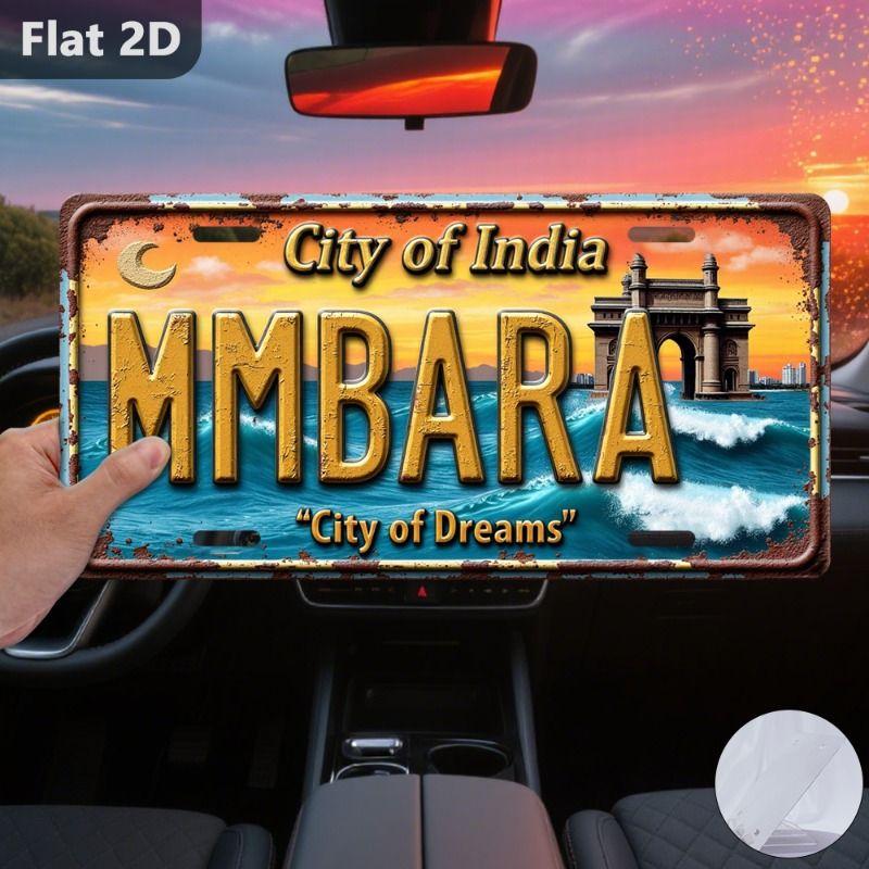 Car License Plate Metal Wall Decor 15x30cm