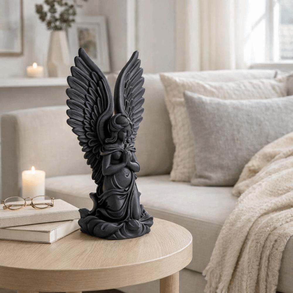 3D-gedruckte Schutzengel-Statue Betende geflügelte Skulptur Engel-Figur Büro-Schreibtisch
