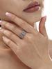1 Pcs Stainless Steel Ins Style Premium Sense Of Light Luxury Zirconia Ring Female Niche Simple Fashion Geometric Finger Ring