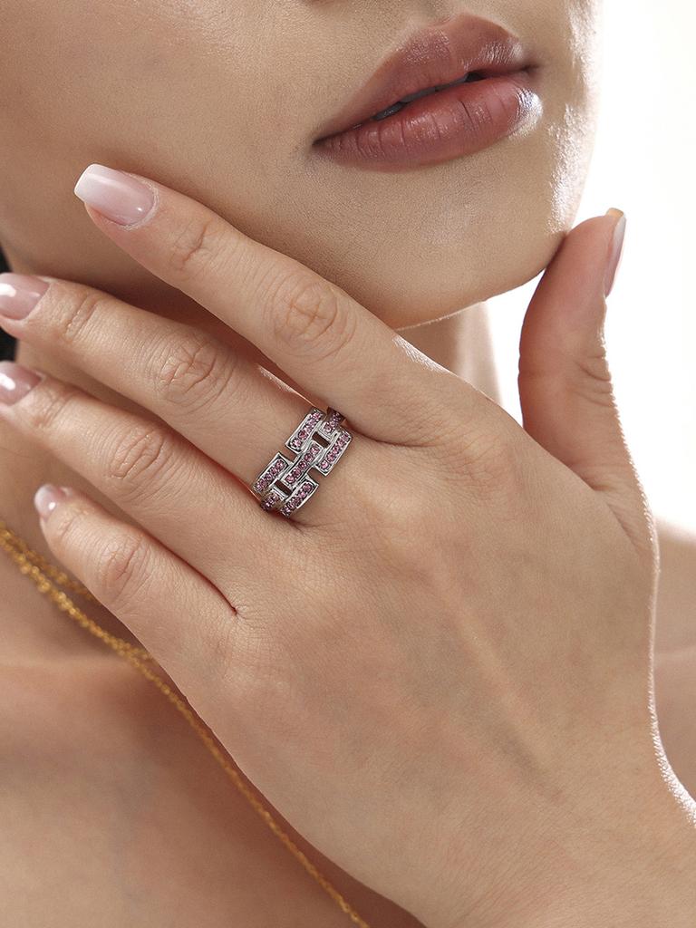 1 Pcs Stainless Steel Ins Style Premium Sense Of Light Luxury Zirconia Ring Female Niche Simple Fashion Geometric Finger Ring