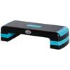 Adjustable Aerobics Stepper, 3-Stage, 10, 15, and 20cm Heights, Made of Plastic. Black and Blue