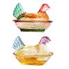 Glass Crystal Hen-Shape Candy Dishes Creative Chicken Fruit Bowl with Lid Table Decoration Dessert Plate Home Decors