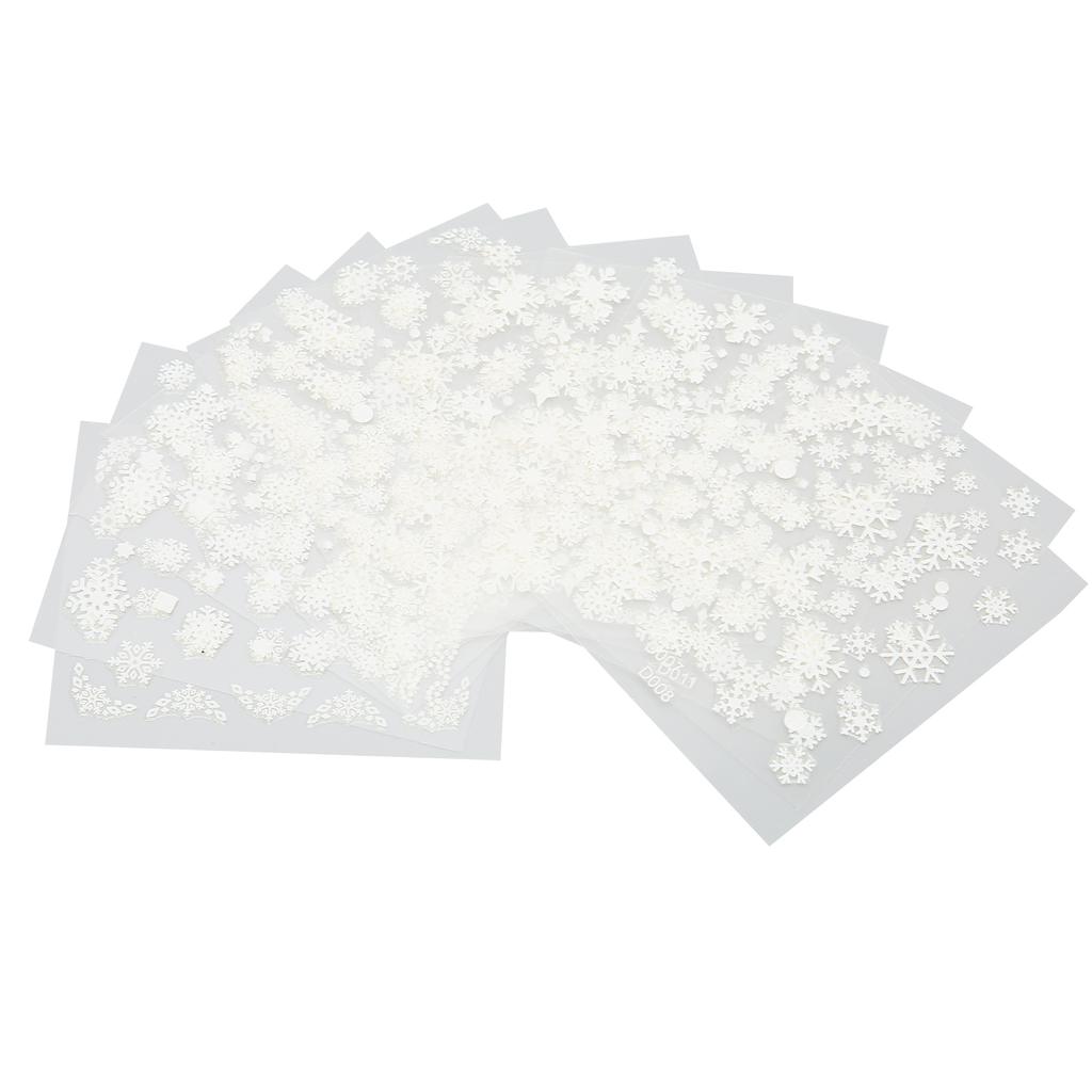 12 Sheets Nail Art Stickers Christmas Self Adhesive Snowflake Manicure Decals Accessories for Women Girls