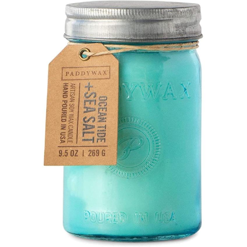 

Ароматная свеча из соевого воска серии Jin Ledao Paddywax, стеклянная банка с крышкой, 9,5 унций(около 269,3 грамм),Океанский прилив + морская соль