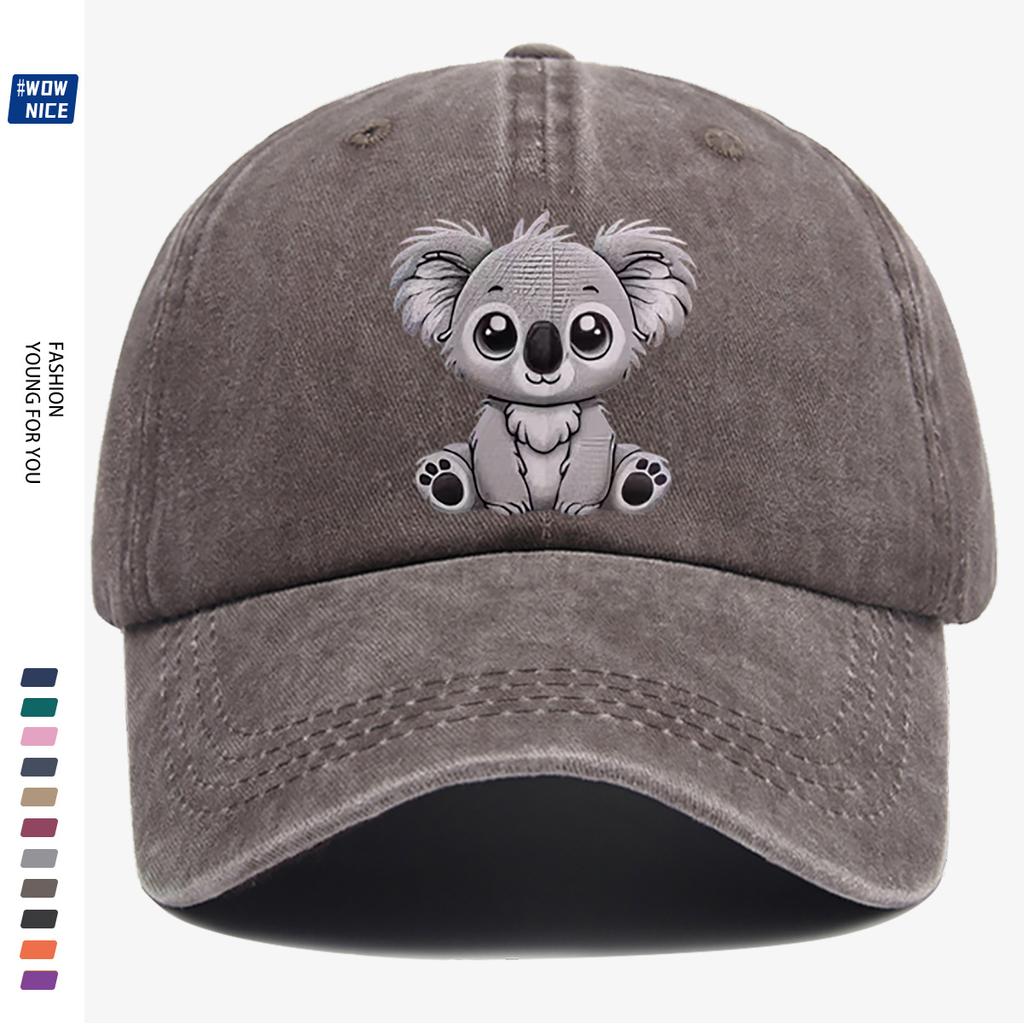 Pc Stück Süße Koala-Print Baseballkappe für Damen Herren Verstellbare Snapback-Kappe mit Koala-Gesicht Design Leichte Kappe Geeignet
