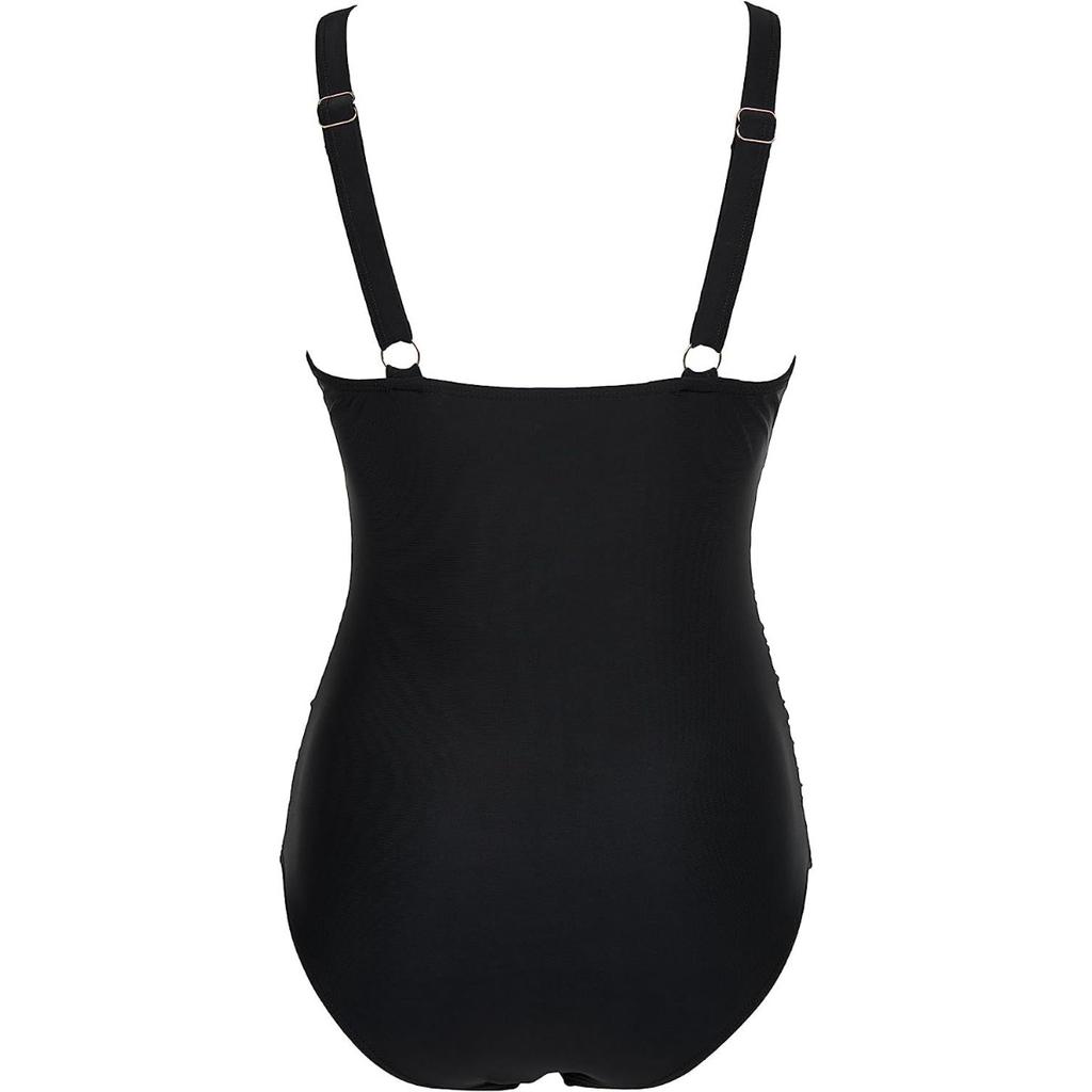 Einteiliger Badeanzug für Damen, ausgehöhltes Mesh, tiefer V-Ausschnitt, Bikini, Strand-Badeanzug