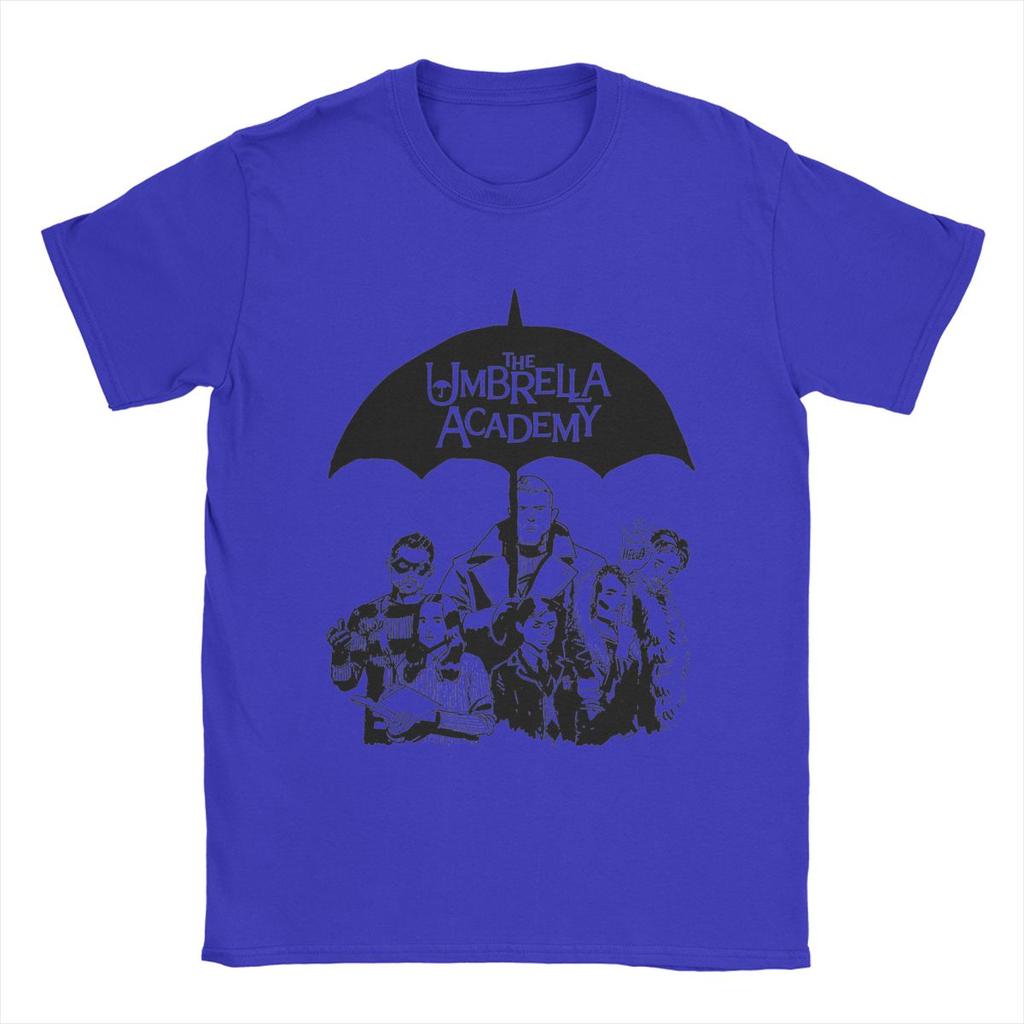 Vintage Umbrella Academy T-Shirt Men Crewneck 100% Cotton T Shirt Short Sleeve Tees Printed Tops