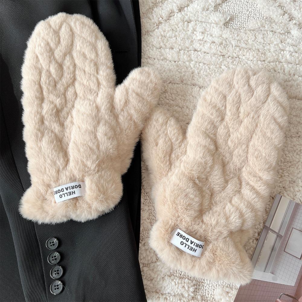 

Перчатки из полиэфирного волокна, плюшевые варежки, НОВЫЕ зимние перчатки бежевый