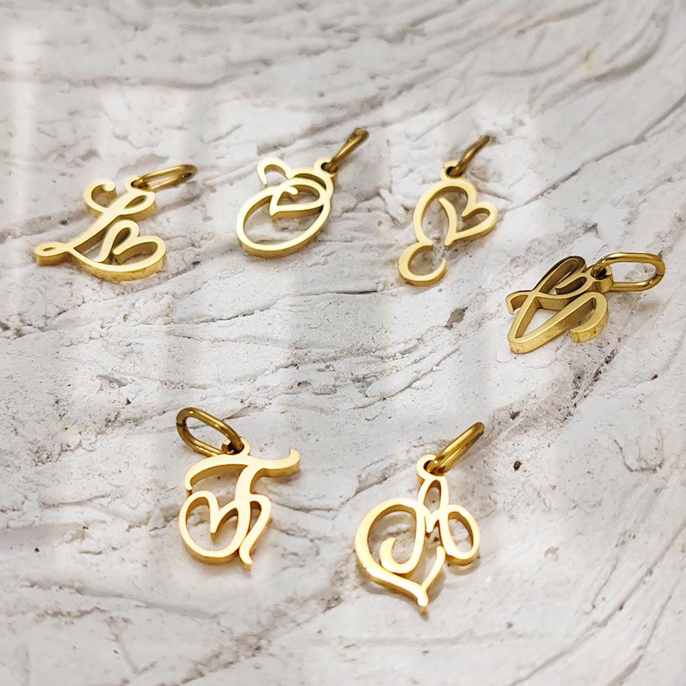Gold-Plated Stainless Steel Alphabet Pendants for DIY Necklaces – Colorfast Jewelry Charms