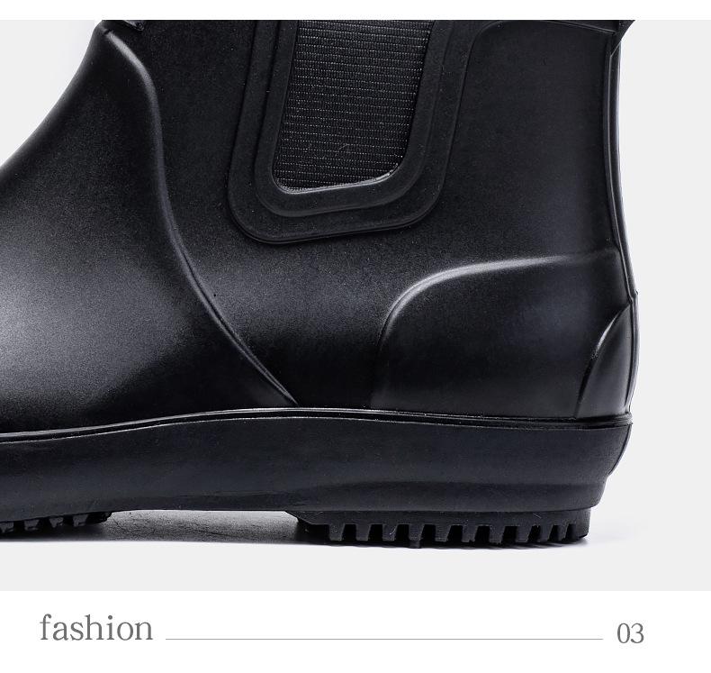 Men's Lightweight Waterproof Ankle Rain Boots - Non-Slip, Wear-Resistant Outdoor Shoes