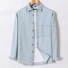 Herren Frühling und Herbst Übergröße Lockerer Denim Lockeres Hemd Einfacher Hautfreundlicher Cardigan Lässige Jacke