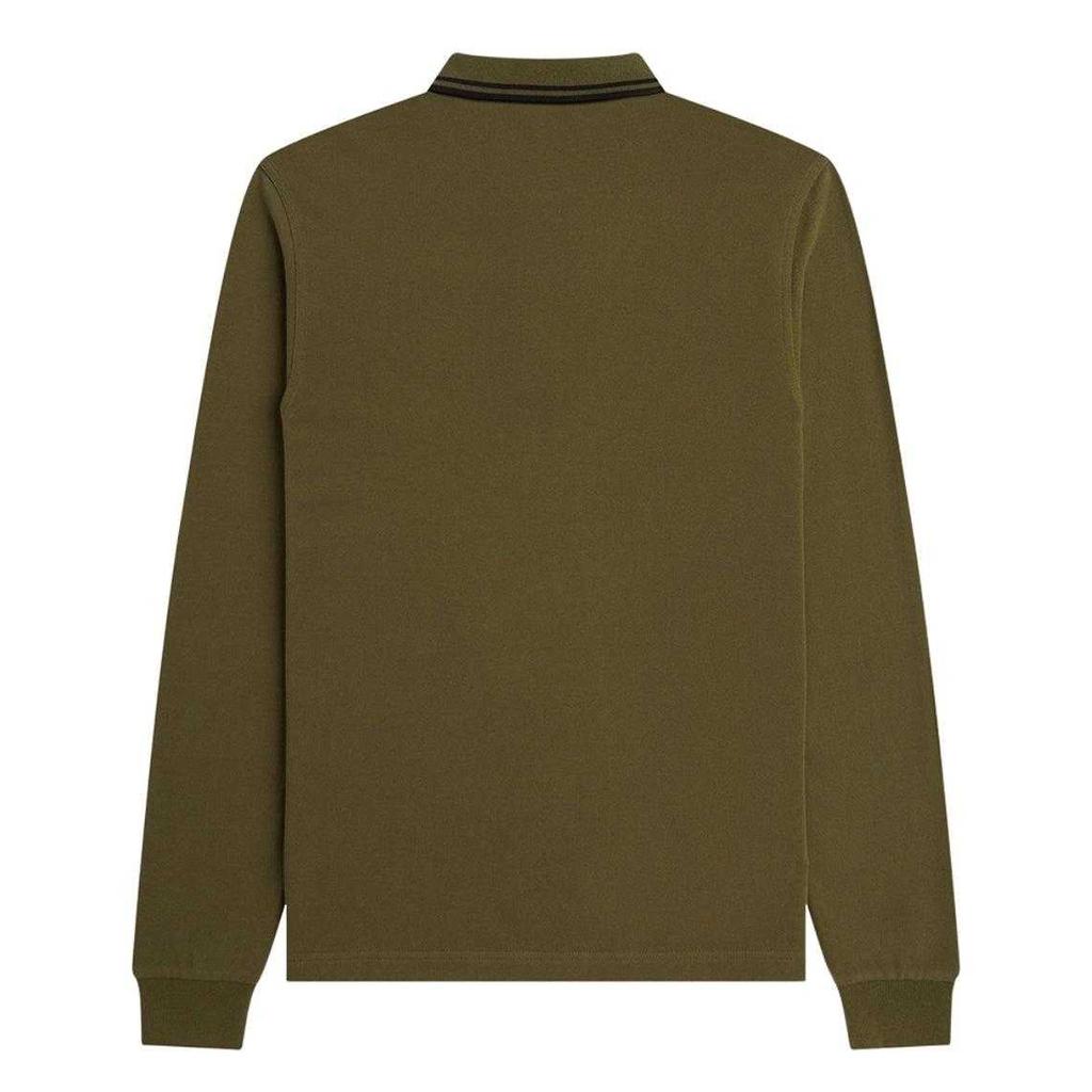 Fred Perry Mens Double Tipped Collar Long-Sleeved Polo Shirt