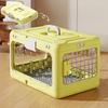 Trasportino Pieghevole per Animali da Viaggio Portacani Gatti in Plastica Dura con Tappetino Igienico Griglia a Rete Gabbietta Pieghevole per Cani Piccoli Gatti