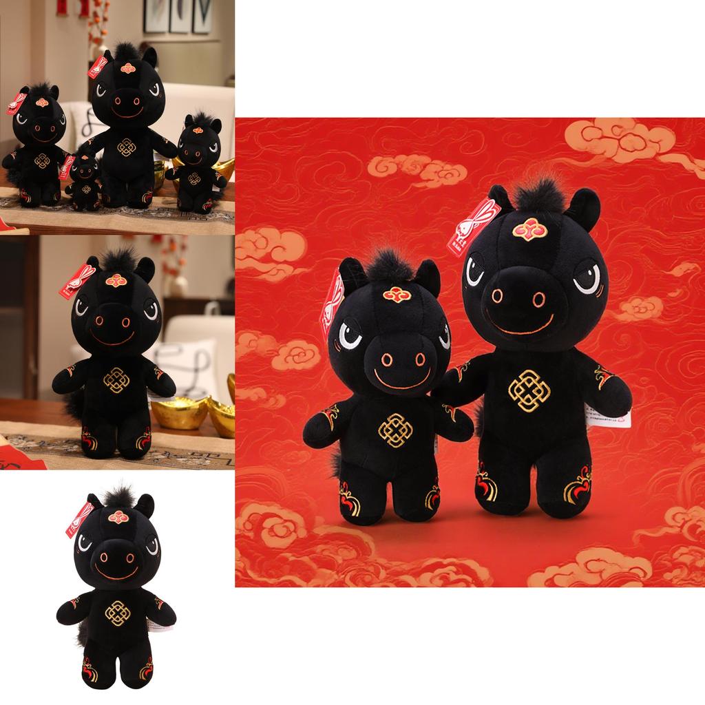 Traditional Year Of The Horse Plush Toy With Ultra Soft Short Pile For Celebrations And Gifts