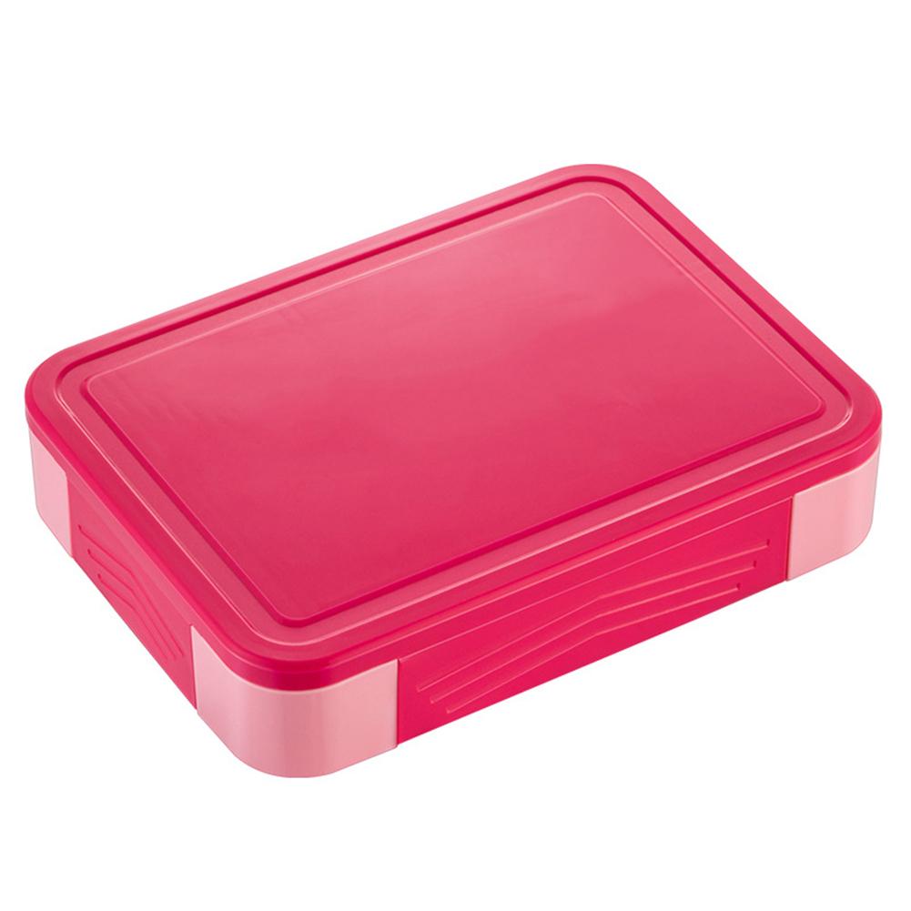 Fach-Lunchbox Kunststoff Tragbare Lunchbox Studenten Büro Bento-Box Mikrowellen-Lebensmittelbehälter mit Gabel und Löffel