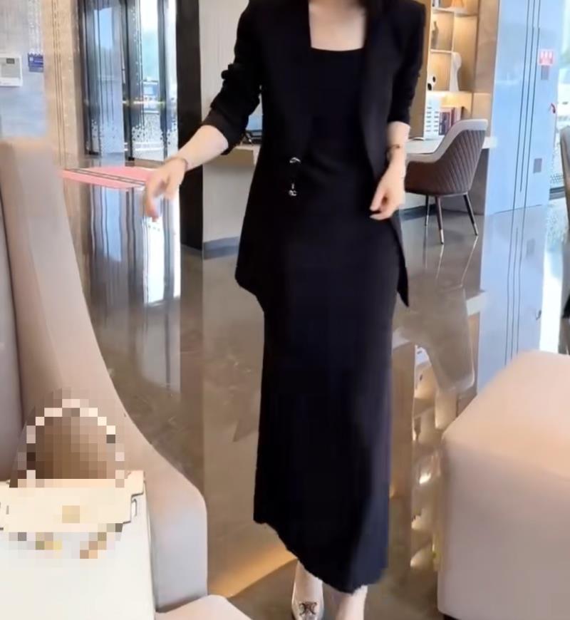 Stylish Plus Size Women's Spring OL Suit Jacket & Dress Set