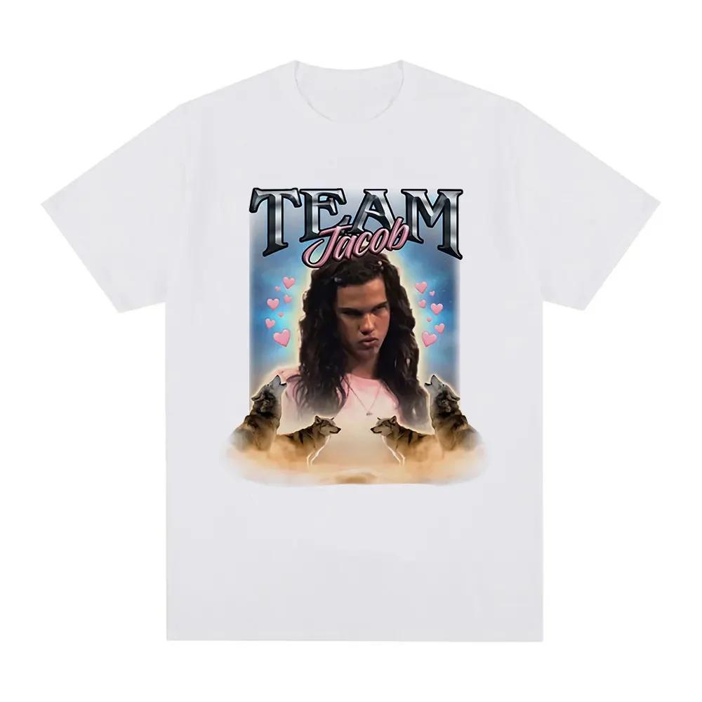 Team Jacob Team Edward Pattern T-shirt Fun Meme Short Sleeve Tshirt Women's Fashion Oversized T-shirt Street