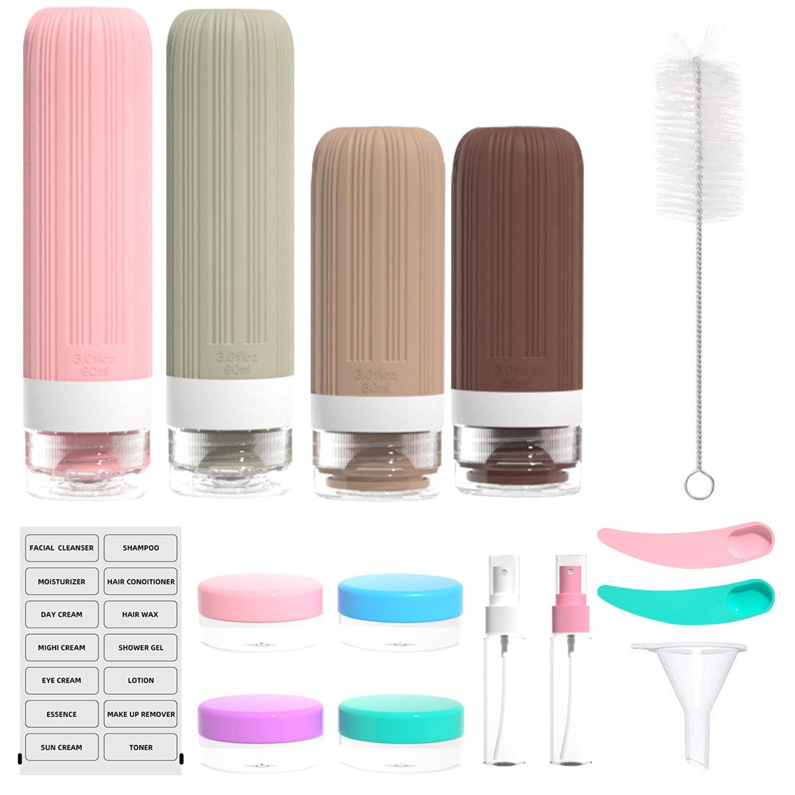 

16 Pack Travel Bottles For Toiletries, Large 6oz Silicone Travel Containers Jar For Toiletries, Leak Proof Refillable Liquid Shampoo One Size