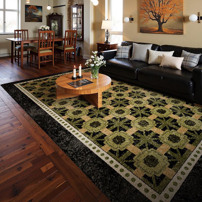 Wohnzimmer Vintage Teppich Schmutzabweisend und Pflegeleicht Haushalt Wasserdichter Teppich Schlafzimmer Bettvorleger