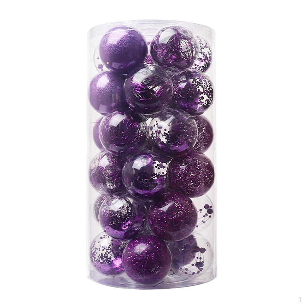 30 Pieces Christmas Ball Ornaments Shatterproof Festival Layout Baubles Xmas Tree