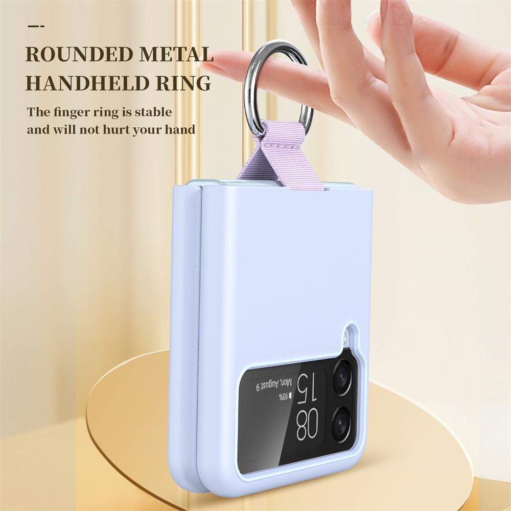 Luxury Matte PC Armor Finger Ring Grip Case For Samsung Galaxy ZFlip Z Flip 6 5 4 3 Zflip6  Zflip5 Zflip4 Zflip3 Candy Funda